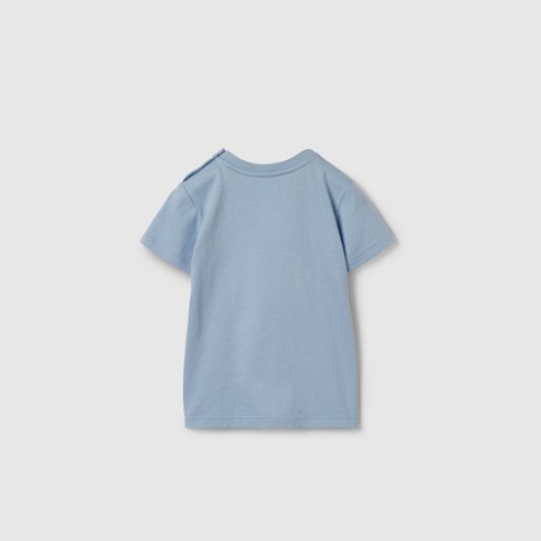 Baby cotton T-shirt with print - light blue