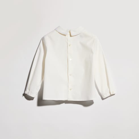 Baby cotton shirt with embroidery - white