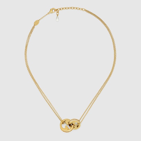 Gucci Blondie double chain necklace - light gold-toned brass