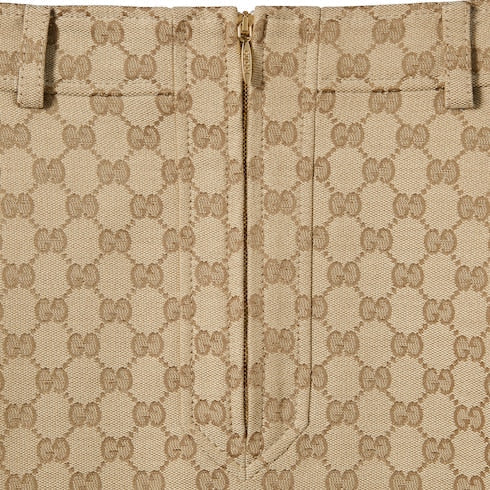 GG cotton canvas fabric skirt - sand