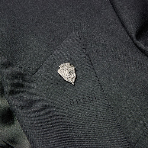 Wool single-breasted jacket - dark grey