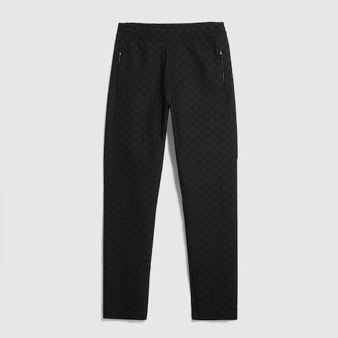 GG jersey jacquard sportswear pants - black