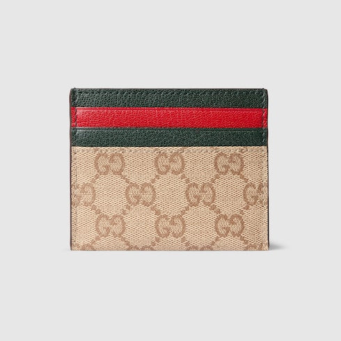 Card case with multicolor slots - sand and brown GG coated canvas