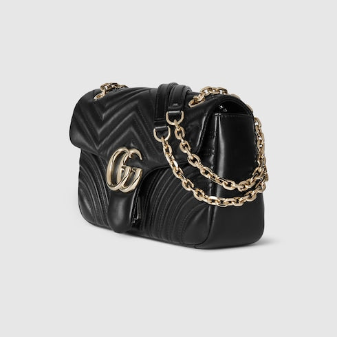 GG Marmont medium shoulder bag - black leather