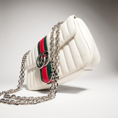 Jetset GG Marmont medium shoulder bag - white leather