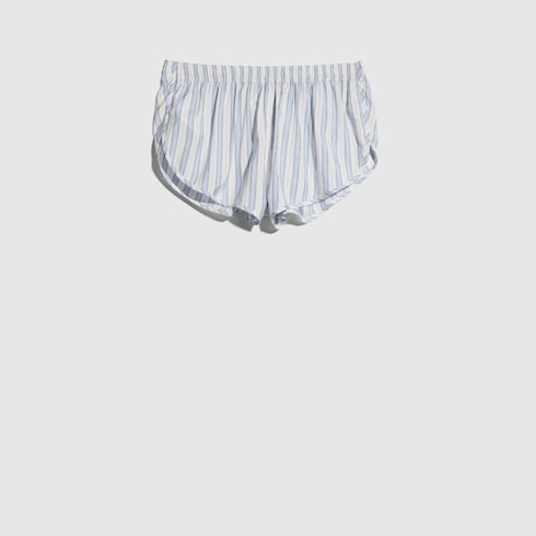 Gucci Interlocking G silk baiadera jacquard shorts - white and light blue