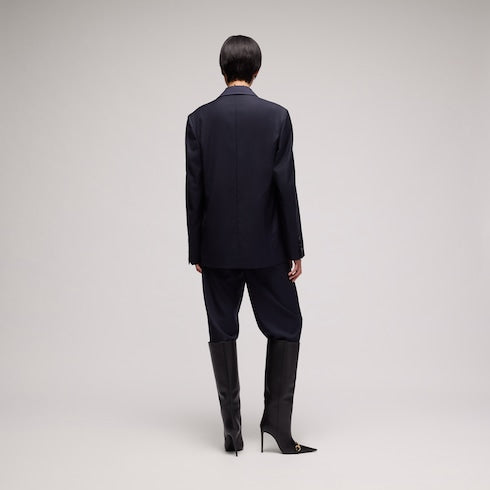Light wool pants - dark blue