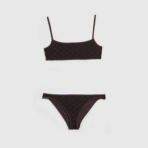GG stretch jersey bikini - dark brown
