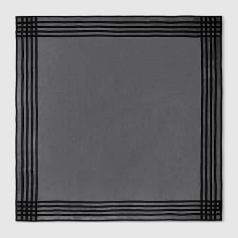 Lightweight silk jacquard shawl - black