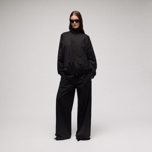 Soft technical twill leisure pants - black
