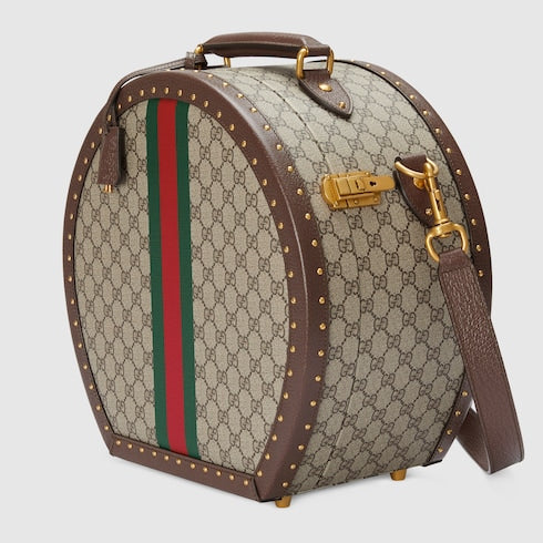 Gucci Savoy small hat box - beige and ebony Supreme