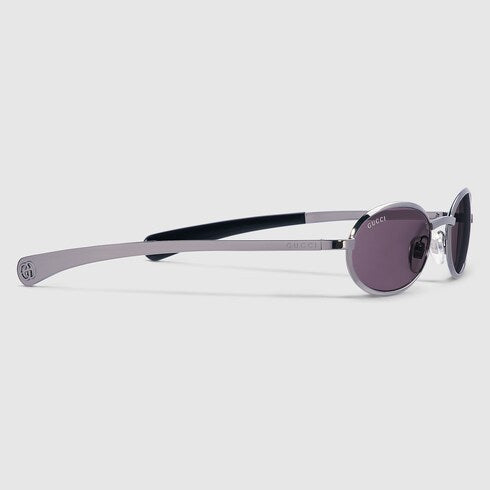 Oval frame sunglasses - dark ruthenium