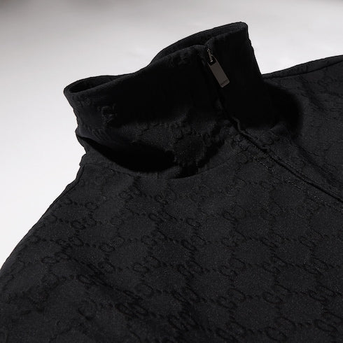 GG jersey jacquard zip jacket - black