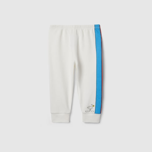 Baby cotton jogging pants - off white