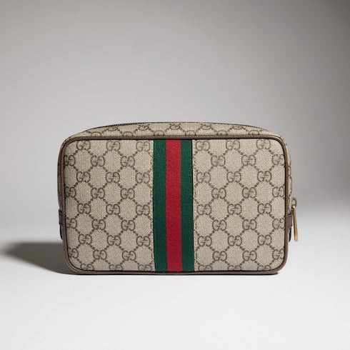 Gucci Savoy small toiletry case - beige and ebony Supreme