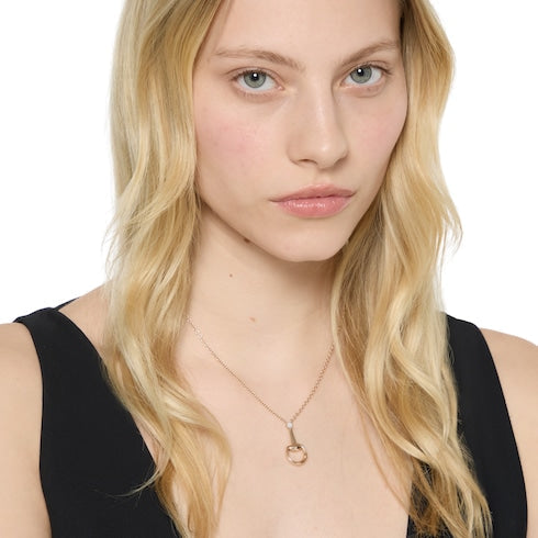 Gucci Horsebit diamond 18k pendant necklace - 18k rose gold