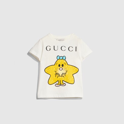 Baby cotton T-shirt with print - white