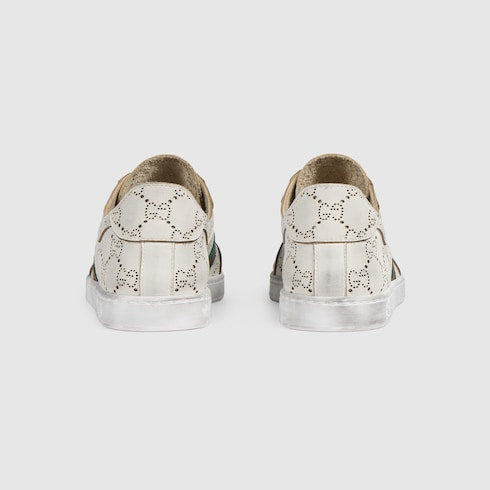 Women's Stretch low-top sneaker - white GG leather