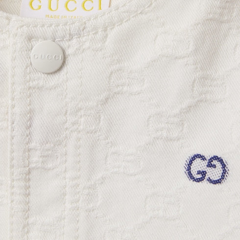 Baby GG cotton jacket - white and multicolor