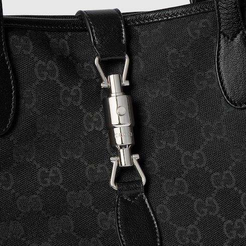 Gucci Jackie medium tote bag - black GG canvas