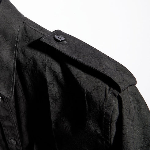 GG cotton poplin shirt - black