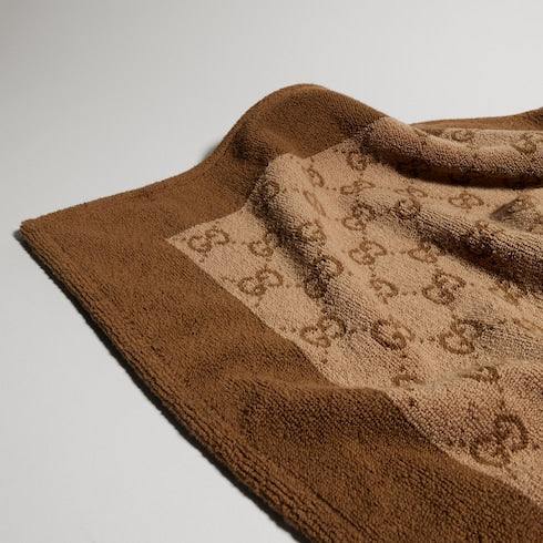 GG cotton terrycloth beach blanket - camel