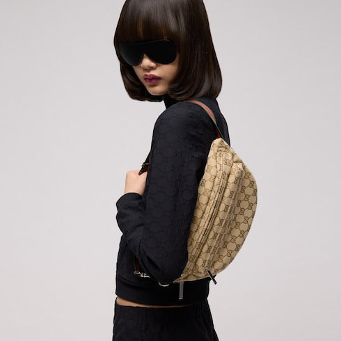 Gucci Tag small crossbody bag - sand and brown GG canvas