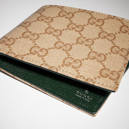 Gucci Essence Classic bi-fold wallet - sand and brown GG canvas