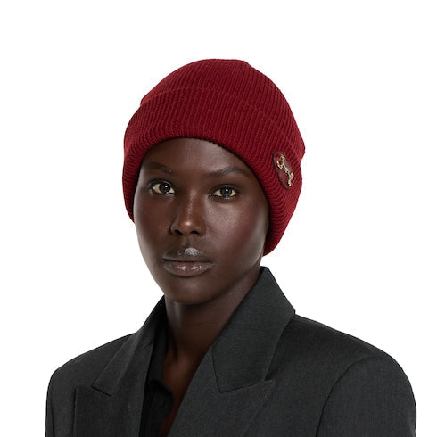 Wool hat with Horsebit - bordeaux