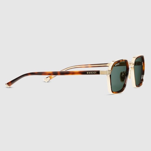 Square frame sunglasses - brown and gold