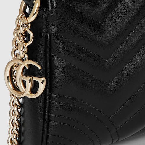 GG Marmont small shoulder bag - black leather