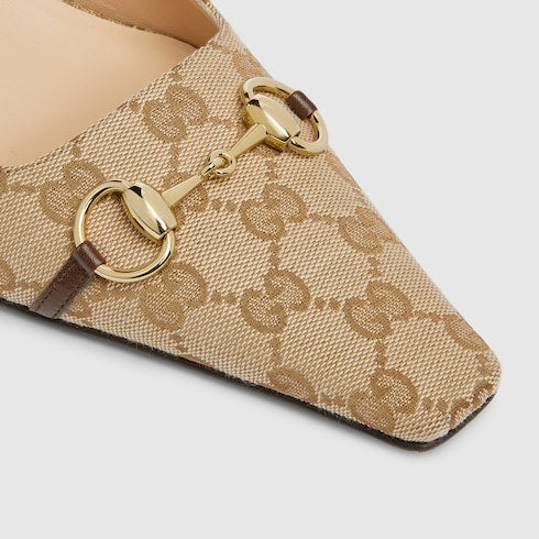 Women's Vittoria pump - sand and brown GG canvas