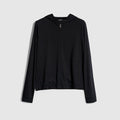 Soft rayon jersey zip jacket - black