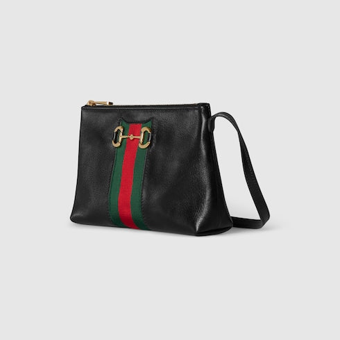 Gucci Horsebit Web small shoulder bag - black leather