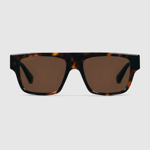 Rectangular frame sunglasses - dark tortoiseshell