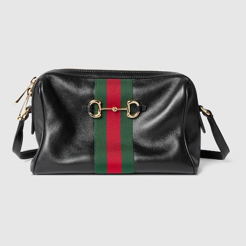 Gucci Horsebit Web small camera bag - black leather