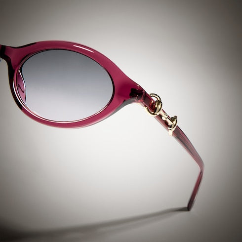 Oval-frame sunglasses - transparent burgundy