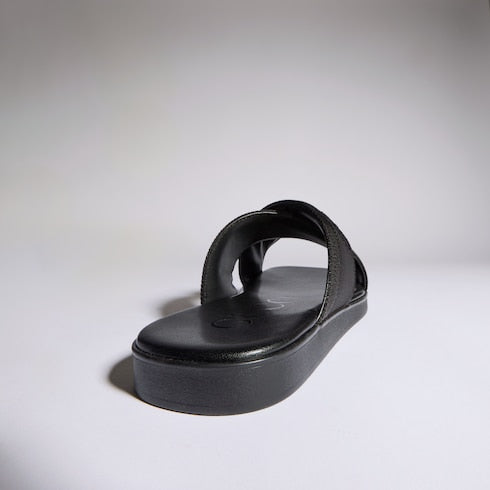 Men's slide sandal - black fabric