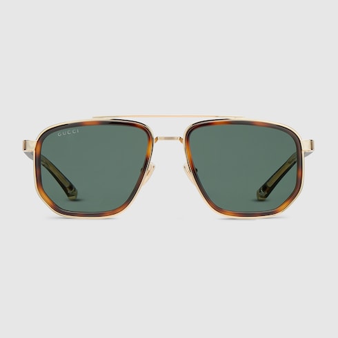 Navigator frame sunglasses - brown and gold