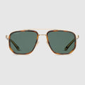 Navigator frame sunglasses - brown and gold