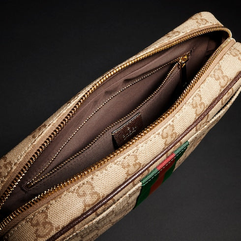 Gucci Essence Classic small crossbody bag - sand and brown GG canvas