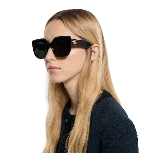 Square frame sunglasses - black