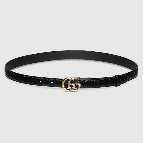 GG Marmont thin belt - black leather