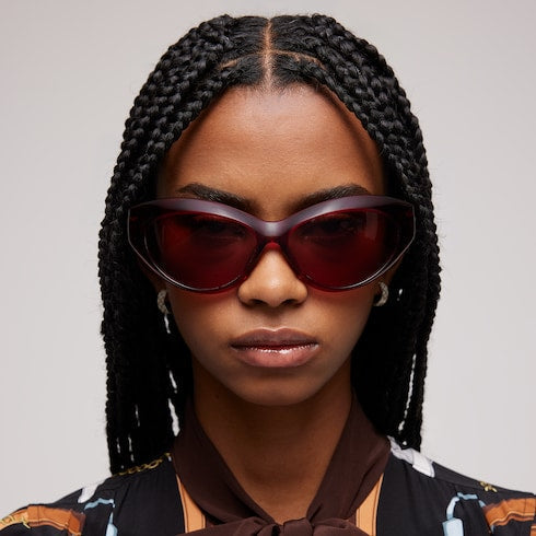 Cat eye frame sunglasses - red
