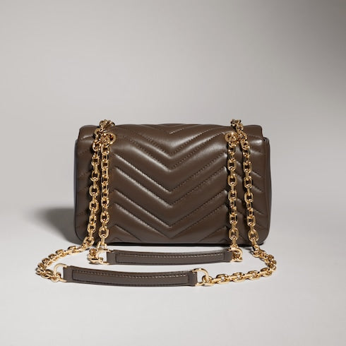 GG Marmont small shoulder bag - dark taupe leather
