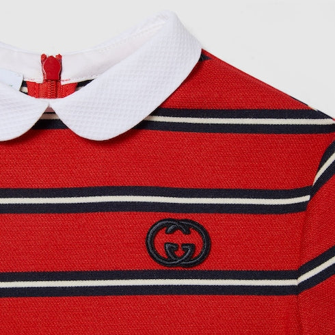 Children's striped dress - red and multicolor