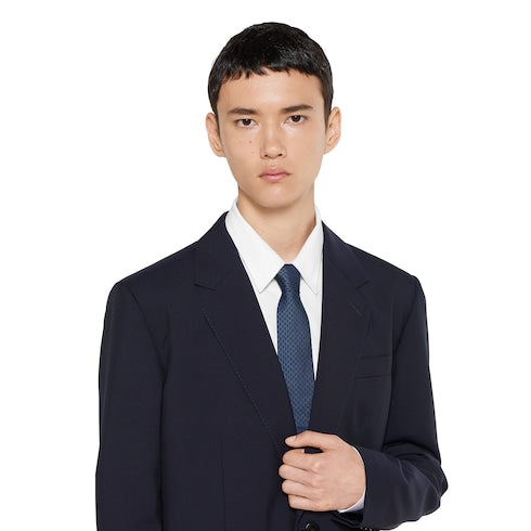 GG silk jacquard tie - blue