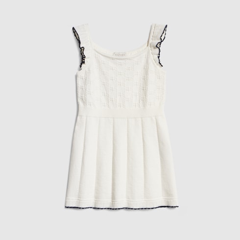 Children's GG cotton dress - ivory and navy