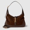 Gucci Jackie 1961 medium shoulder bag - dark brown GG suede