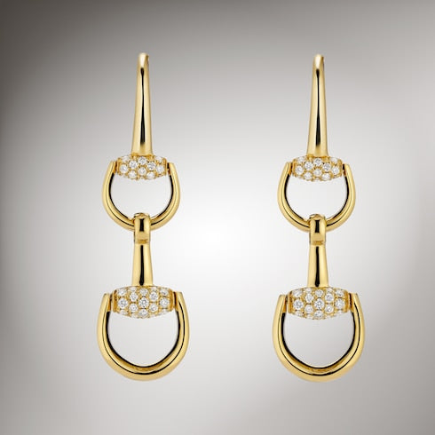 Gucci Horsebit diamond 18k earrings - 18k yellow gold